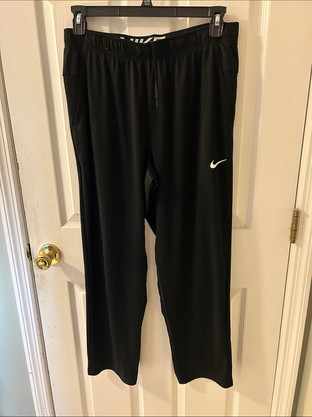 Nike Black mens' Dri-FIT Jogger Pants with White Swoosh